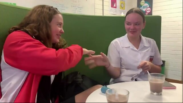 Two girls play with lesbian teen 